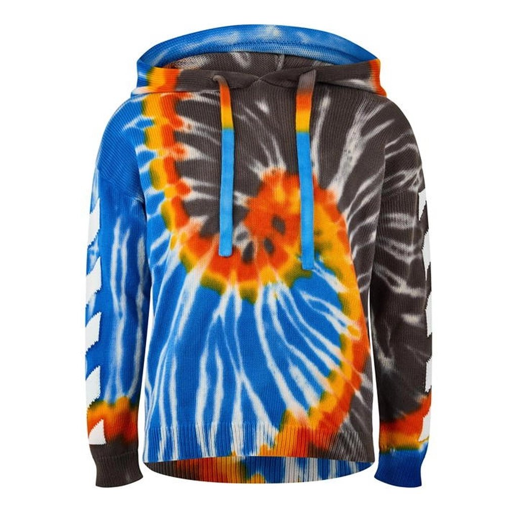 Off White Diag Tie Dye Hoodie - Black